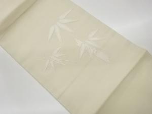 絽竹模様刺繍開き名古屋帯（額縁仕立て）